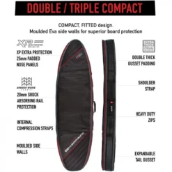 Ocean Earth Triple Compact Fish XP Surfboard Travel Bag - 6ft4 -Surf Store 5685 3 l