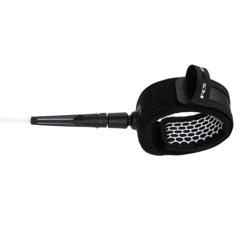 FCS All Round Essential Surfboard Leash 6ft White Black 3 FCS All Round Essential Surfboard Leash 6ft White Black - Image 3