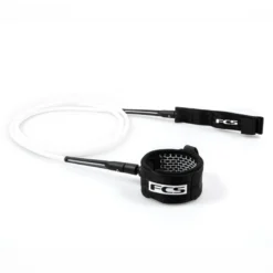 FCS Essential Surfboard Comp Leash 5ft White Black