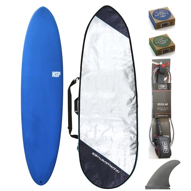 NSP 6ft8 ProTech MiniMal Surfboard Package Blue Tint 1 NSP 6ft8 ProTech MiniMal Surfboard Package Blue Tint