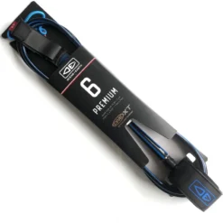 Ocean Earth One XT Surfboard Leash 6ft Black Blue