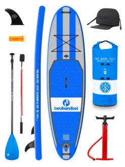 Two Bare Feet Archer (Allround XL) 10'10" X 33" X 6" Inflatable SUP Deluxe Fibreglass Hybrid Pack (Blue)