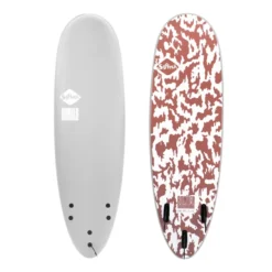 Softech Bomber 6ft4 Soft Surfboard Grey Dusty Red