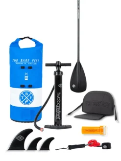 Two Bare Feet Sport Air (Allround) 10'6" X 33" X 4.75" Inflatable SUP Deluxe Carbon Hybrid Pack (Blue) -Surf Store carbon hybrid blue