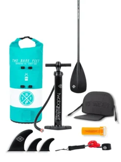 Two Bare Feet Sport Air (Allround XL) 10'10" X 33" X 6" Inflatable SUP Deluxe Carbon Hybrid Pack (Teal) -Surf Store carbon hybrid teal 1