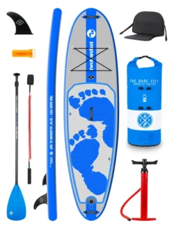 Two Bare Feet Entradia (Allround XL) 10'10" X 34" X 6" Inflatable SUP Deluxe Fibreglass Hybrid Pack (Blue)