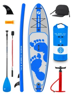 Two Bare Feet Entradia (Touring) 11'6" X 34" X 6" Inflatable SUP Deluxe Fibreglass Hybrid Pack (Blue)