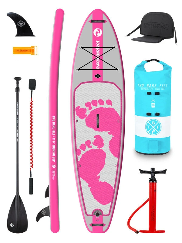 Two Bare Feet Entradia (Touring) 11'6" X 34" X 6" Inflatable SUP Deluxe Carbon Hybrid Pack (Pink) 1 Two Bare Feet Entradia (Touring) 11'6" X 34" X 6" Inflatable SUP Deluxe Carbon Hybrid Pack (Pink)