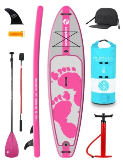Two Bare Feet Entradia (Touring) 11'6" X 34" X 6" Inflatable SUP Deluxe Fibreglass Hybrid Pack (Pink)