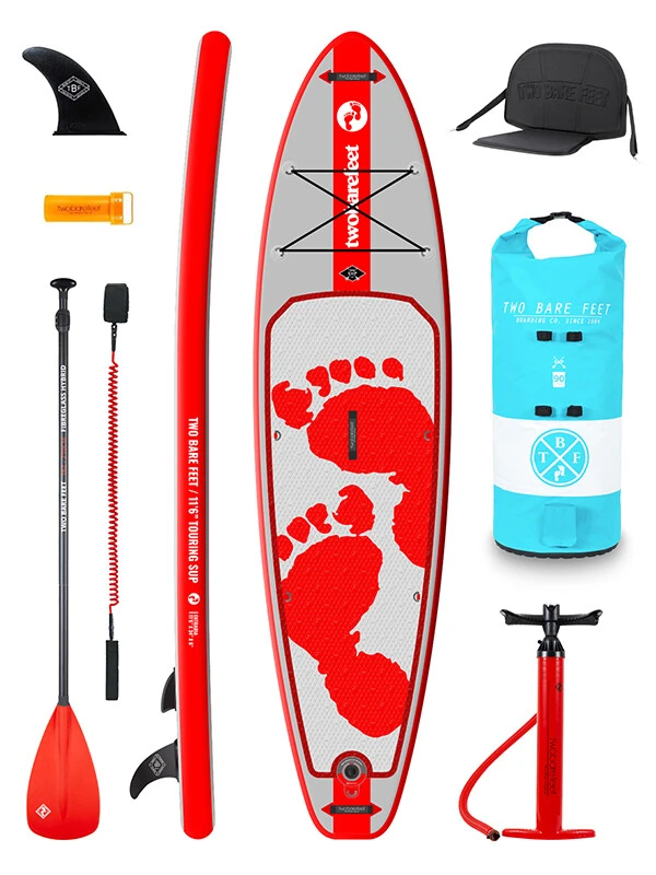 Two Bare Feet Entradia (Touring) 11'6" X 34" X 6" Inflatable SUP Deluxe Fibreglass Hybrid Pack (Red) 1 Two Bare Feet Entradia (Touring) 11'6" X 34" X 6" Inflatable SUP Deluxe Fibreglass Hybrid Pack (Red)