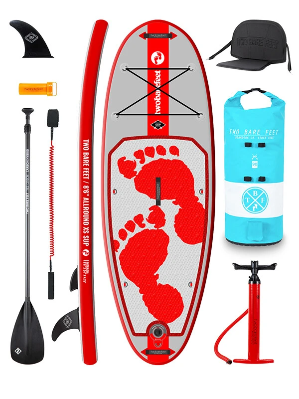 Two Bare Feet Entradia (Allround XS) 8'6" X 34" X 4.75" Inflatable Juniors SUP Deluxe Carbon Hybrid Pack (Red) 1 Two Bare Feet Entradia (Allround XS) 8'6" X 34" X 4.75" Inflatable Juniors SUP Deluxe Carbon Hybrid Pack (Red)