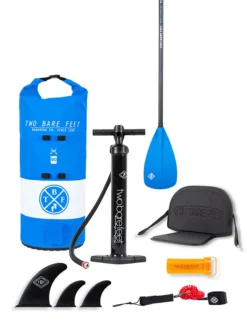 Two Bare Feet Sport Air (Allround XL) 10'10" X 33" X 6" Inflatable SUP Deluxe Fibreglass Hybrid Pack (Blue) -Surf Store fibreglass blue 1