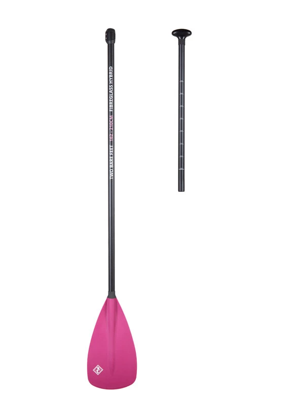 Two Bare Feet 2 Piece Fibreglass Hybrid SUP Paddle (Raspberry) 2 Two Bare Feet 2 Piece Fibreglass Hybrid SUP Paddle (Raspberry) - Image 2