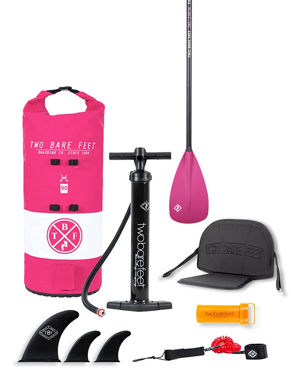 Two Bare Feet Sport Air (Touring) 12'0" X 33" X 6" Inflatable SUP Deluxe Fibreglass Hybrid Pack (Raspberry) 3 Two Bare Feet Sport Air (Touring) 12'0" X 33" X 6" Inflatable SUP Deluxe Fibreglass Hybrid Pack (Raspberry) - Image 3