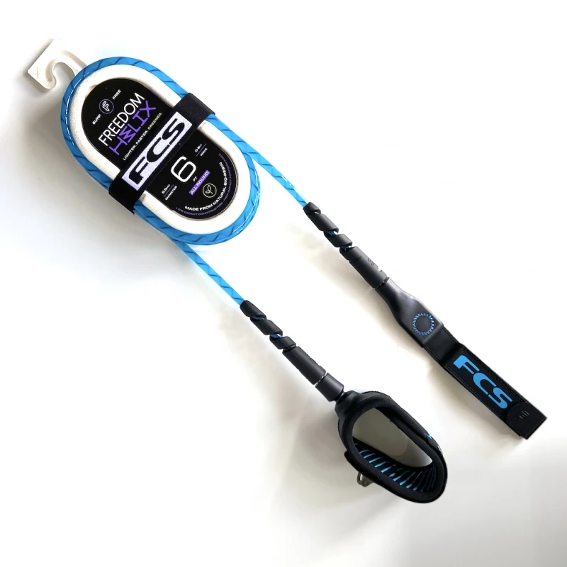 FCS 6ft Freedom Helix Leash Blue Black 1 FCS 6ft Freedom Helix Leash Blue Black
