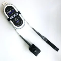 FCS 9ft Freedom Helix Longboard Ankle Leash Natural Black
