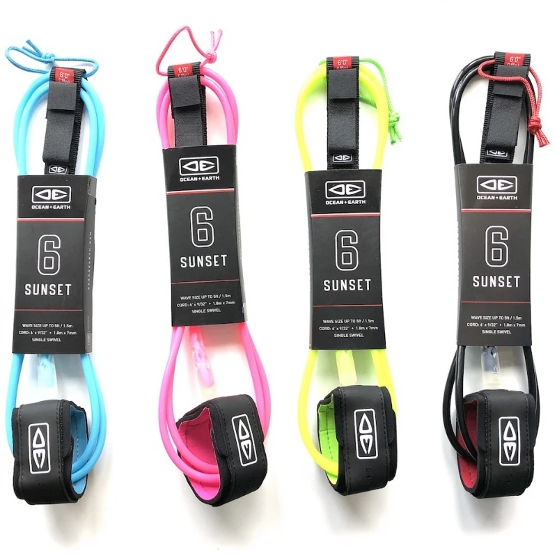 Ocean Earth Sunset Surfboard Leash 6ft - Black 1 Ocean Earth Sunset Surfboard Leash 6ft - Black