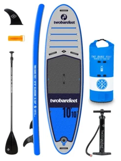 Two Bare Feet Sport Air (Allround XL) 10'10" X 33" X 6" Inflatable SUP Starter Pack (Blue)